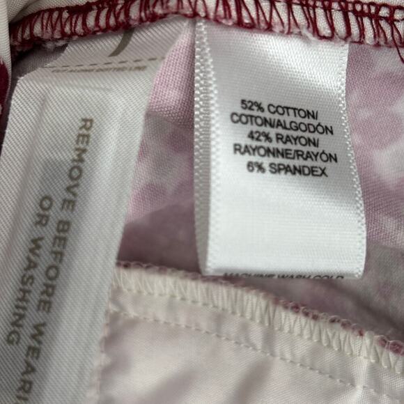 Ann Taylor Loft Julie Skinny Ankle Pant Size 8 Red Gray Print High Rise Stretch - Picture 13 of 14